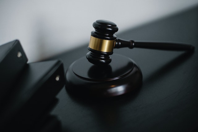 black gavel on desk